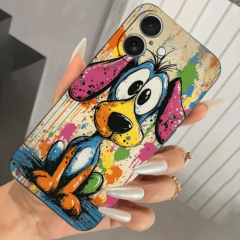 Graffiti gekleurde puppy TPU t - Apple Iphone 16 recensie en prijs